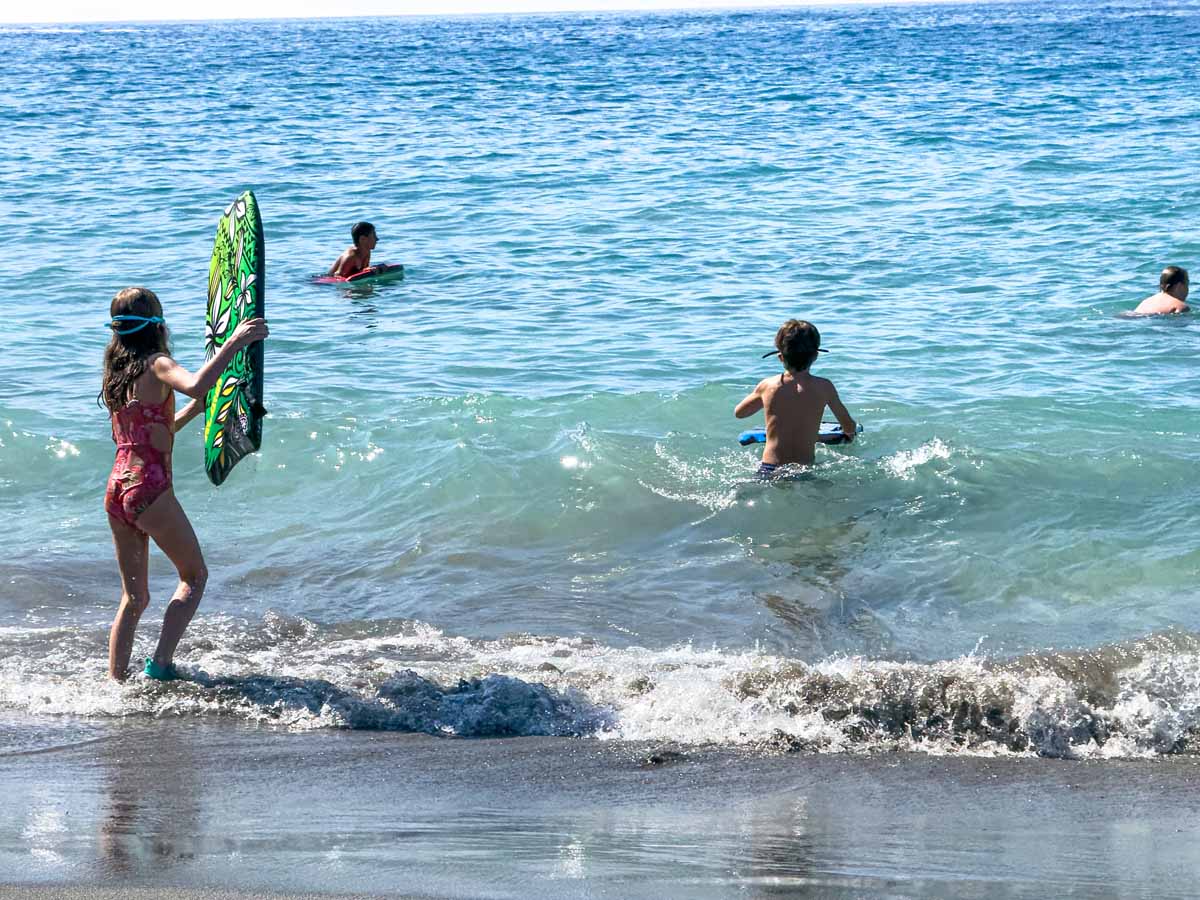 Hookena Beach Park is great for boogie boarding, making it one of the most fun family beaches on the Big Island of Hawaii.
