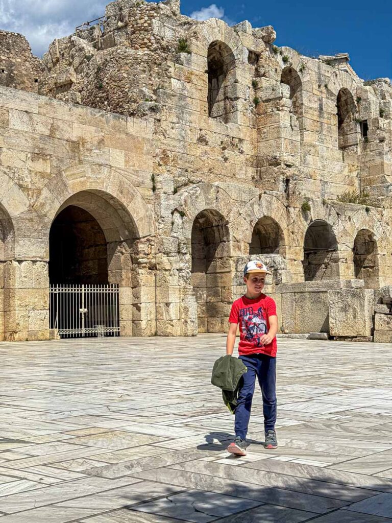 a 9-year old boy visits the Sanctuary of the Nymph while on a family trip to Athens.