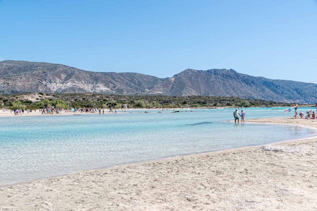 Vast areas of turquoise water are found at Elafonisi Beach - one of the best beaches for families on Crete.