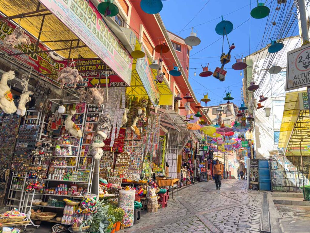 The colorful Witches Market is one of the most fun things to do in La Paz, Bolivia with kids.