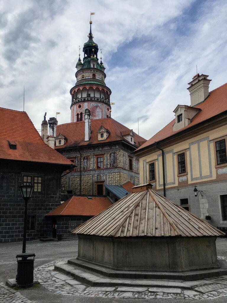 The Castle Tower seen from the Cesky Krumlov Castle.