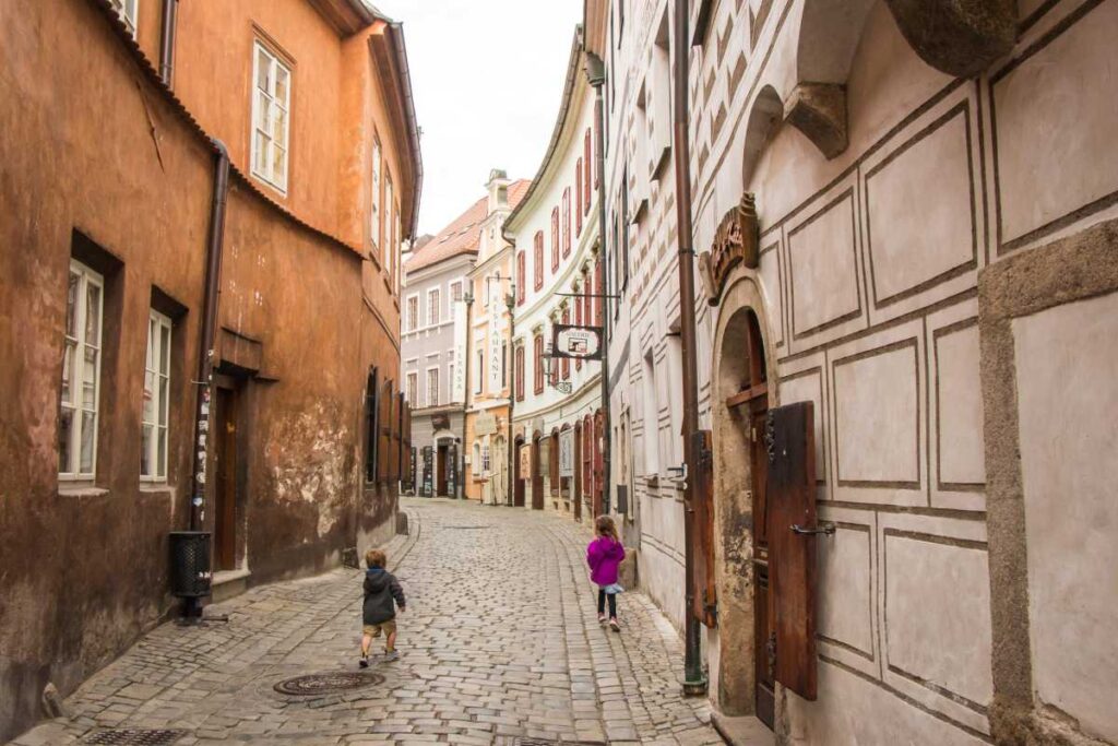 Exploring Old Town Cesky Krumlov with Kids.