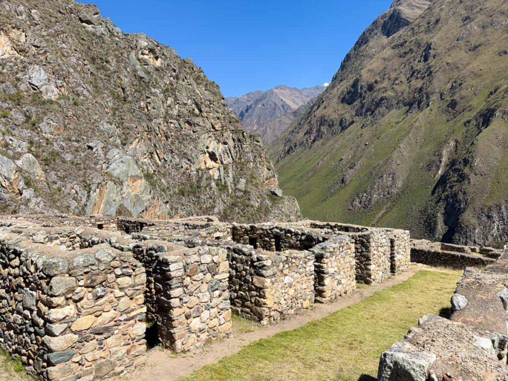 The Willkaraqay ruins on the first day of the Inca Trail.