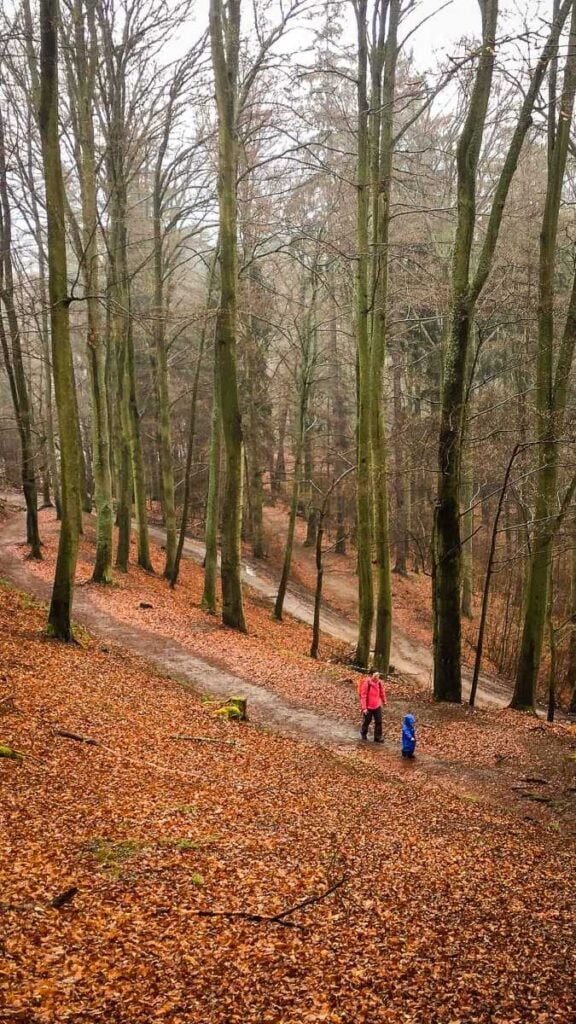 Celine Brewer, owner of FamilyCanTravel.com, enjoys a hike with her toddler in Karlovy Vary to Diana Lookout.