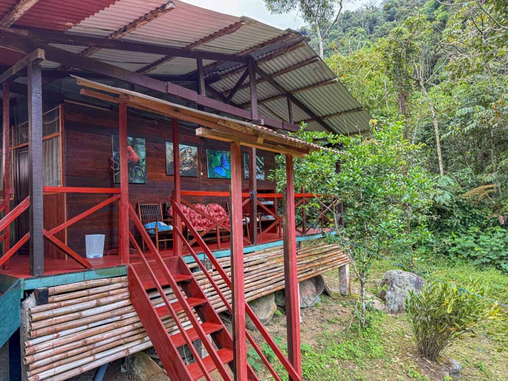 We stayed at this colorful jungle lodge on our 7-day family-friendly Manu National Park tour.