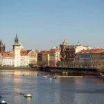 Prague with Kids - Vltava River Boats on the Vltava River in Prague, Czech Republic.
