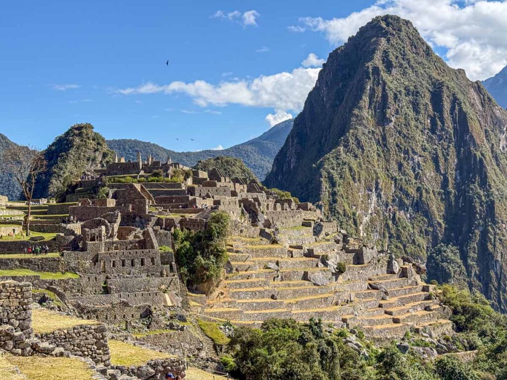 the first stop in our tour of Machu Picchu with kids was the agricultural terraces.