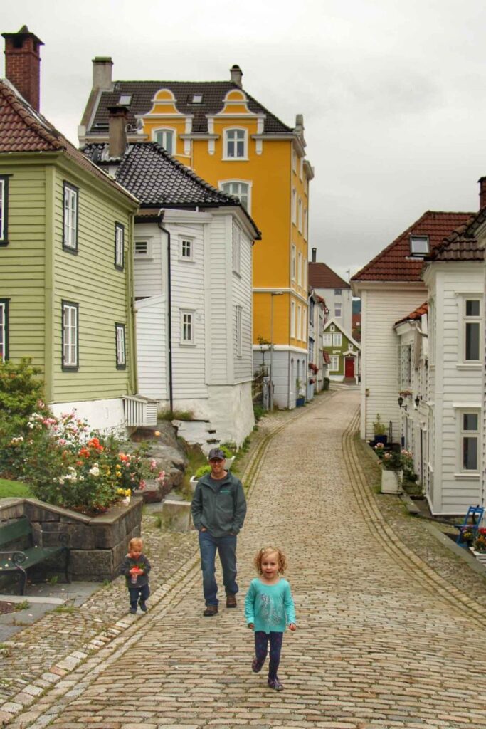 Dan Brewer enjoys exploring the colorful streets of Bergen with his two kids.
