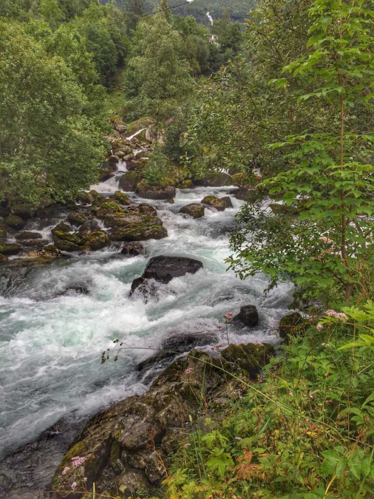 The waterfall hike is one of the best things to do in Geiranger with kids.
