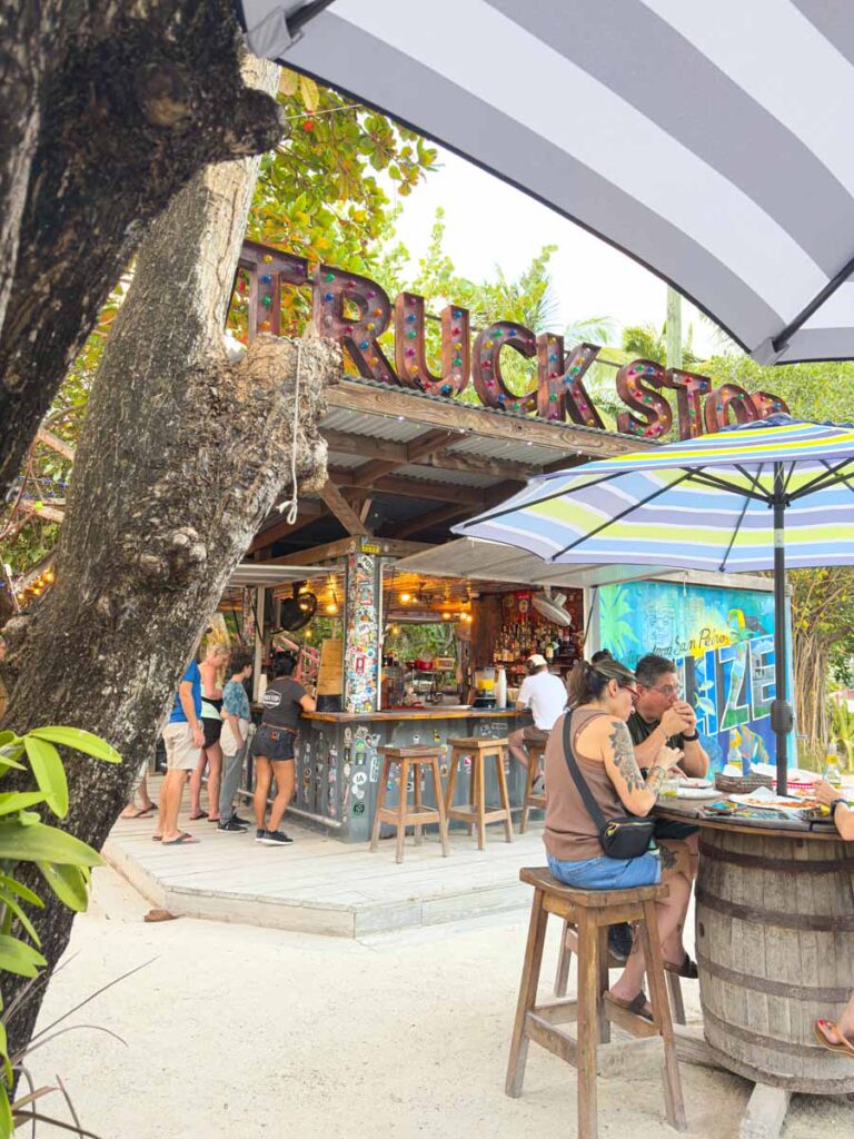 The Truck Stop is a very popular, family-friendly place to eat on Ambergris Caye.