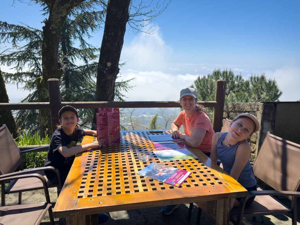 Celine Brewer and her kids enjoy lunch at Ristorante La Grotta da Fiore after a family hike on Ischia.