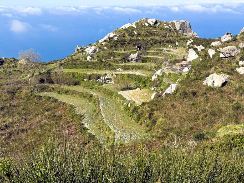 a viewpoint on the Fontana to Monte Epomeo hike on Ischia, Italy.