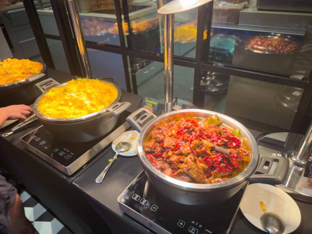 The breakfast buffet at the family-friendly lyf Funan Singapore Hotel.
