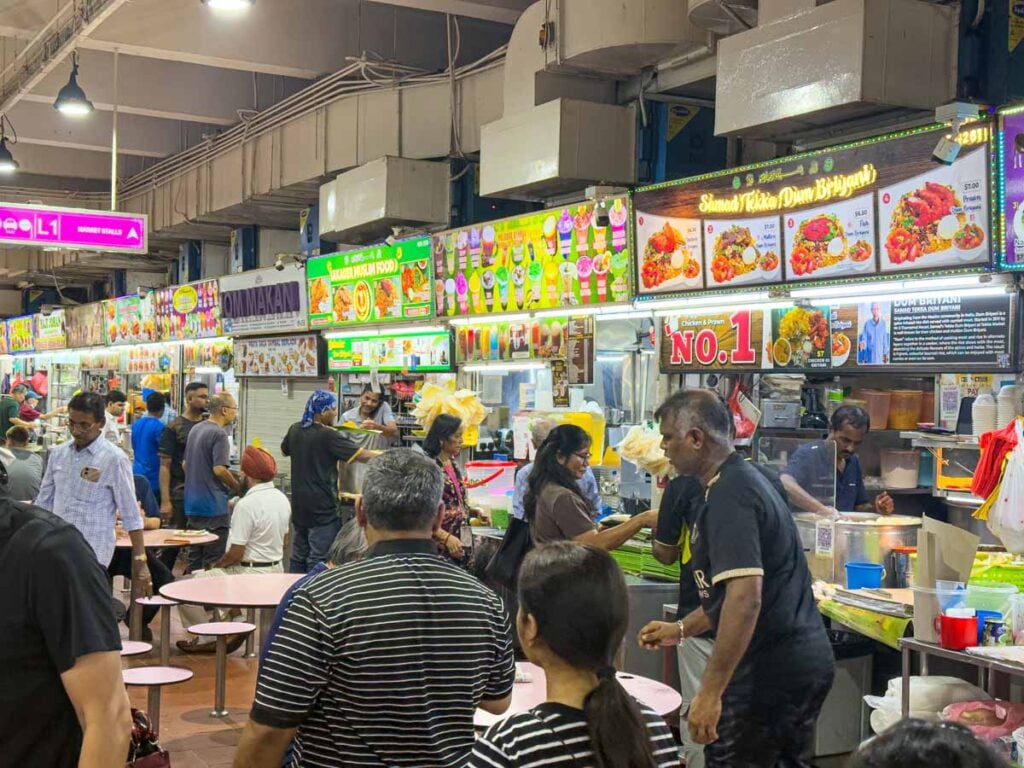 The Tekka Centre hawker centre in Little India in Singapore.