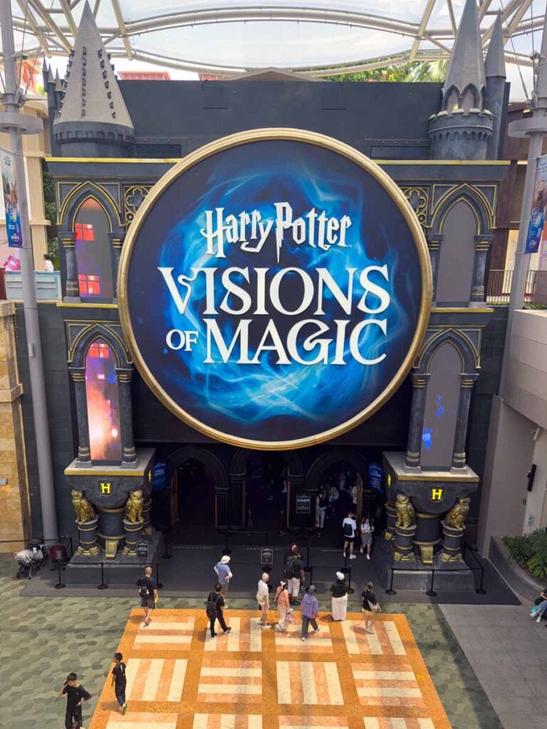 The exterior of the Harry Potter Visions of Magic attraction in Sentosa, Singapore.