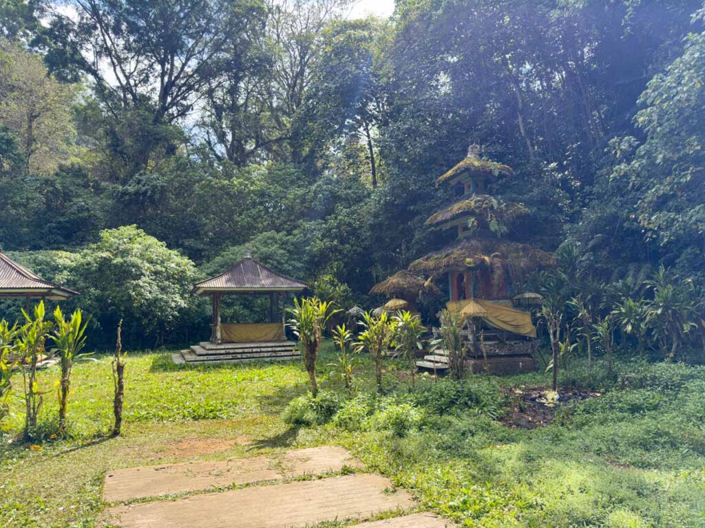 The jungle setting for the Hulundanu Tamblingan Temple in Bali, Indonesia.
