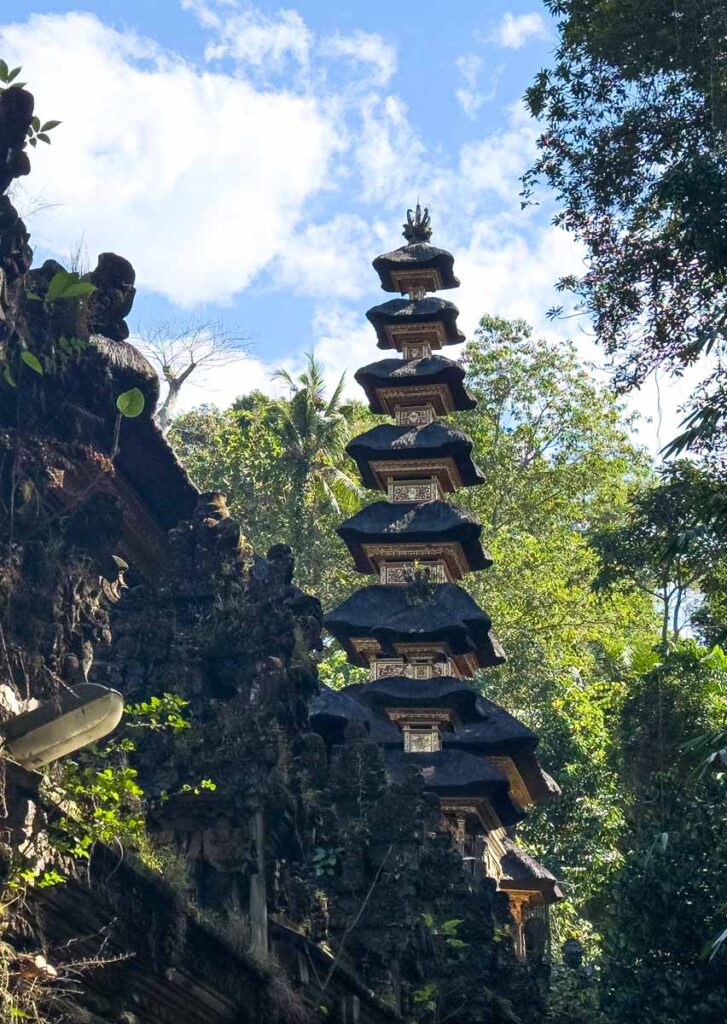a tell meru in the Mount Lebah Temple along hte Bukit Campuhan Ridge Walk in Ubud, Indonesia.