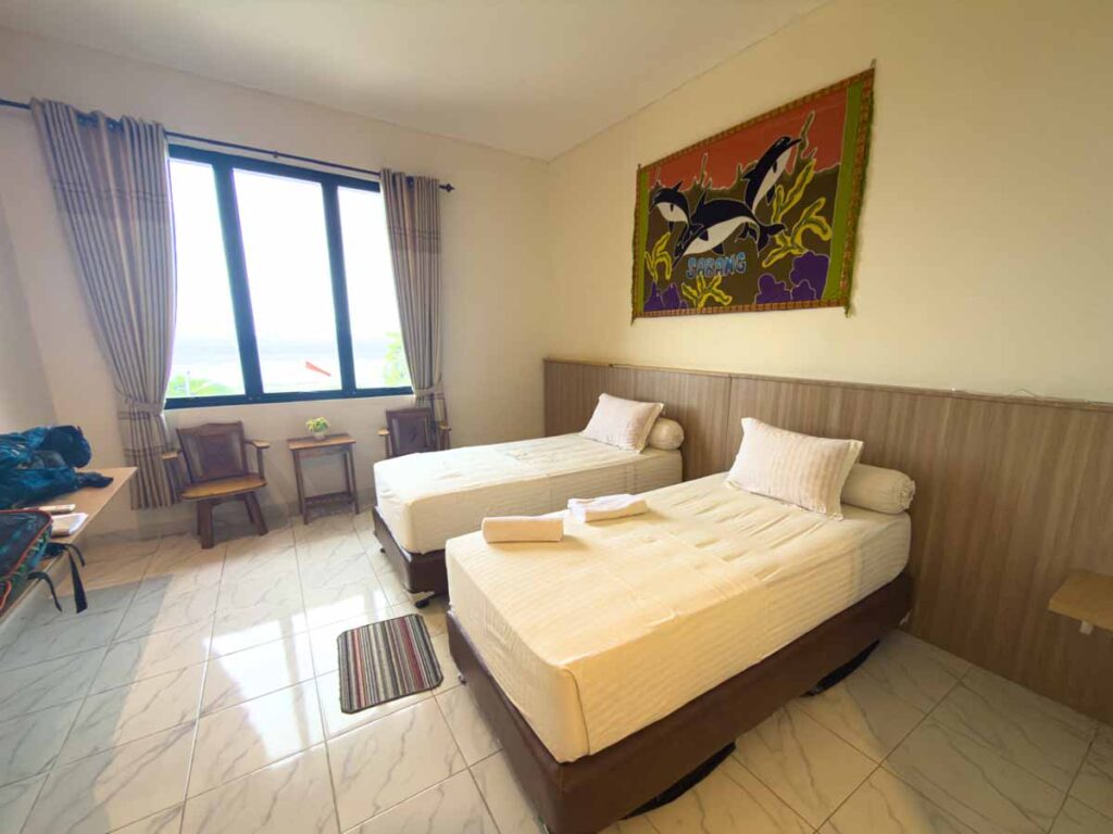 Our room at Freddies Santai Sumurtiga Hotel in Pulau Weh.